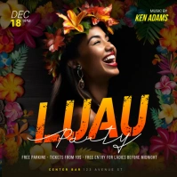 Luau party video promo template instagram