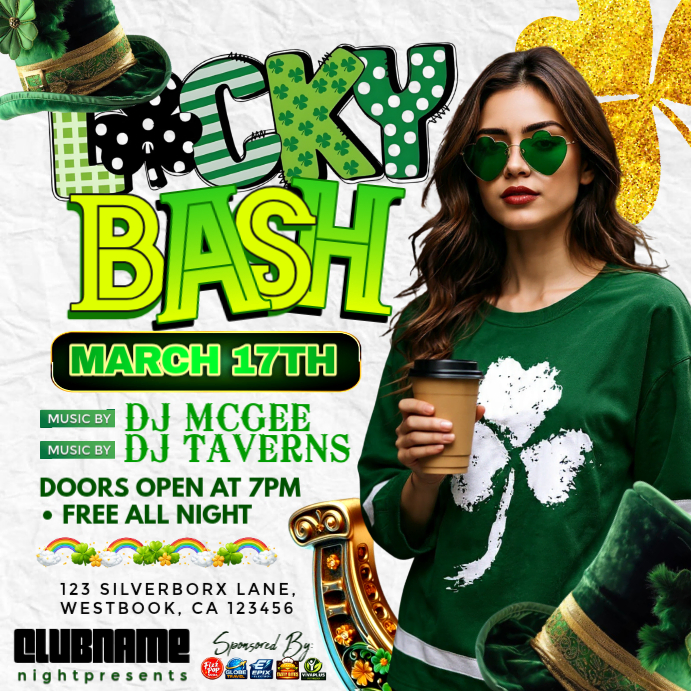 Plantilla de Lucky Bash Saint Patrick Party | PosterMyWall