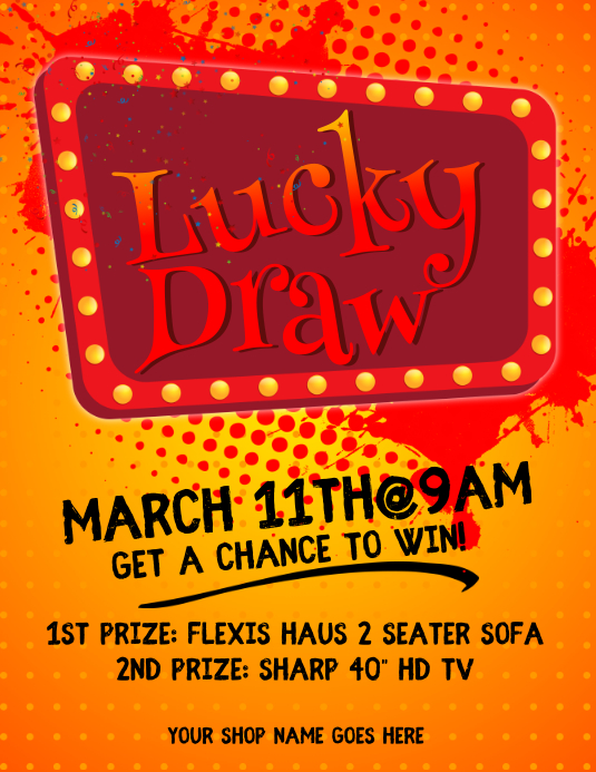 Lucky Draw Raffle Example Lucky Draw Flyer Template | PosterMyWall