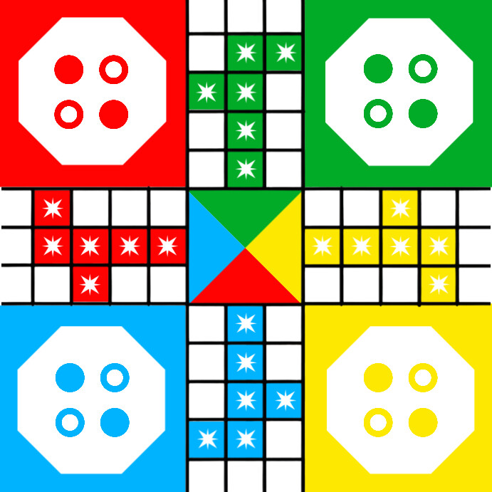 Black Ludo Board Square Template | PosterMyWall