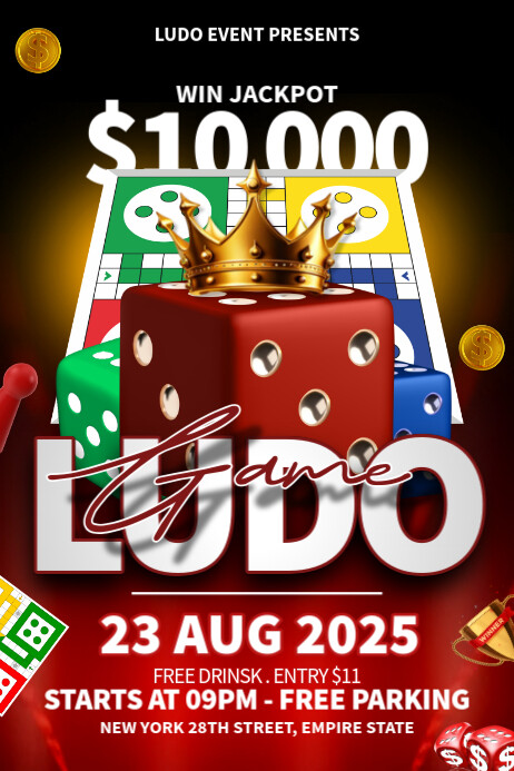 Ludo Game Poster template