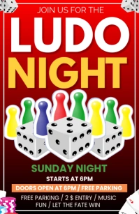 ludo game flyer Kalahating pahina na Wide template