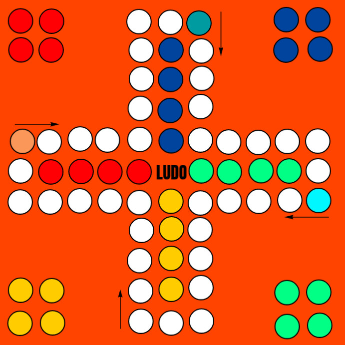 Black Ludo Board Square Template | PosterMyWall