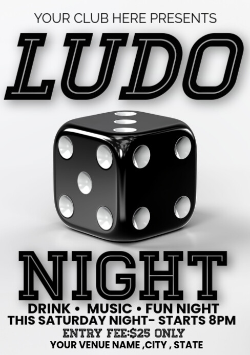 Ludo Tournament A5 template