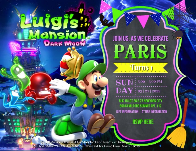 Luigi's Mansion Ulotka (US Letter) template