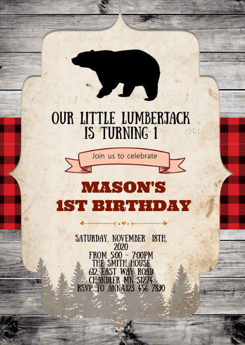 Modele Invitation De Fete D Anniversaire De Bucheron Postermywall Modele Invitation De Fete D Anniversaire De Bucheron Postermywall