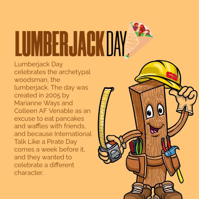 Lumberjack Day Instagram Post Instagram-opslag template