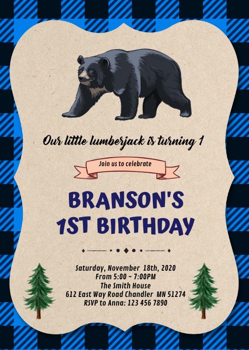 Modele Invitation Pour Le Premier Anniversaire De Bucheron Postermywall Modele Invitation Pour Le Premier Anniversaire De Bucheron Postermywall