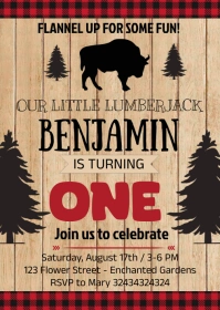 lumberjack invitation template free A6