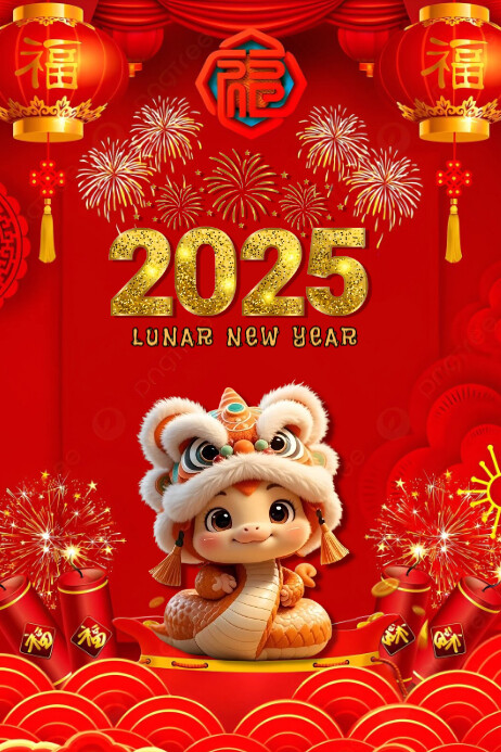 Lunar new year Plakkaat template