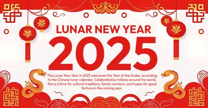 Lunar New Year Event Facebook Group Cover Photo template
