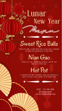 Lunar New Year Menu История на Instagram template