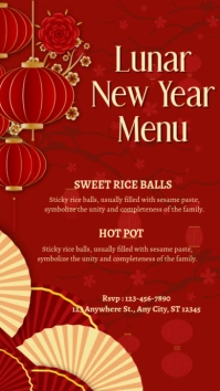 Lunar New Year Menu Flyer Instagram Story template