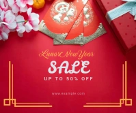 Lunar New Year Sale Banner template Persegi Panjang Besar