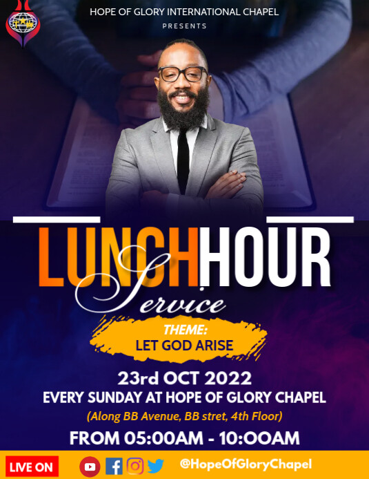 Lunch hour Flyer (US-Letter) template