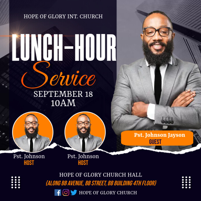 Copy of Lunch Hour Service | PosterMyWall