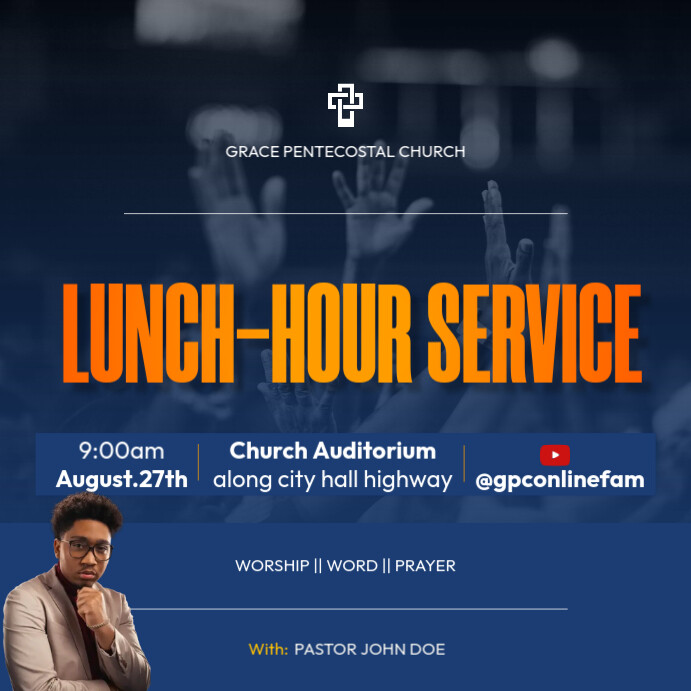 lunch hour service Instagram Post template