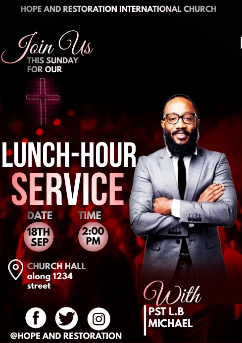 lunch hour service A4 template
