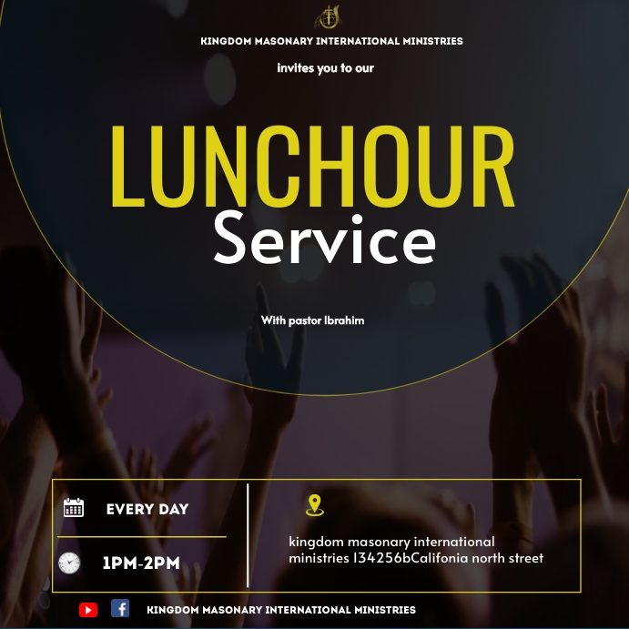 LUNCH HOUR SERVICE FLYER POSTER TEMPLATE PosterMyWall LUNCH HOUR SERVICE FLYER POSTER TEMPLATE PosterMyWall