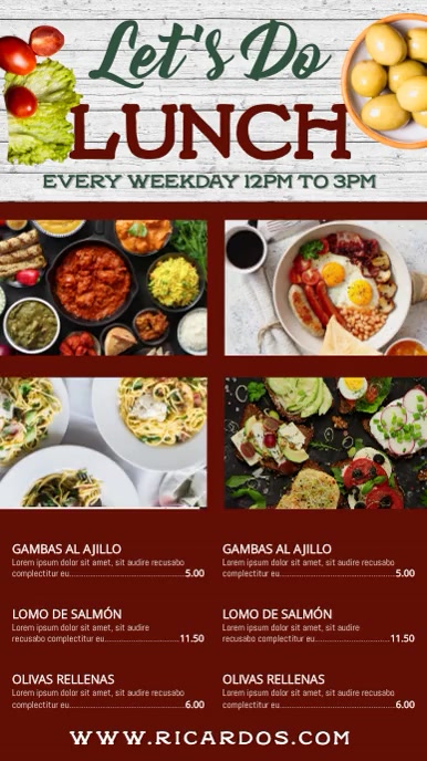 Lunch Special Video Ad Template | PosterMyWall