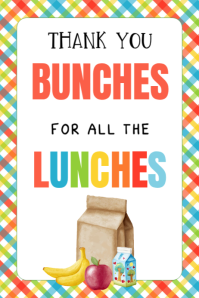 Lunch Staff Appreciation Gift Tags: 横幅 4' × 6' template