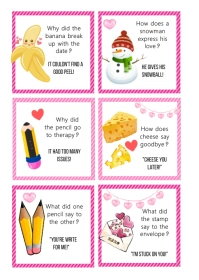 Lunchbox Jokes for Valentine's Day A6 template