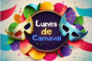 Lunes de Carnaval flyer template design Etiqueta