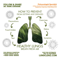 Hvid lung health awareness Instagram-opslag Template