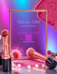 Luxe Glam Makeup Studio Flyer – Maximalist Sparkle Vanity template