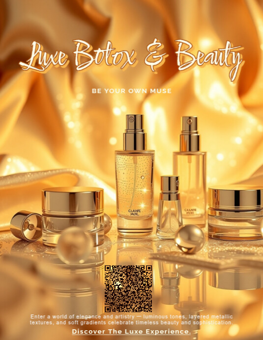 Luxe Glow Aesthetic – High-End Beauty Poster Template | PosterMyWall