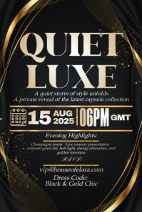 Luxe Silence: A Private Affair Poster template