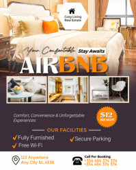 Luxury Airbnb Rental Promotion Flyer Template Instagram Portrait
