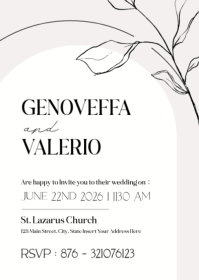 Luxury Architectural Wedding Invite - Minimalist Line Art Arch Instagram Story Ad A6 template