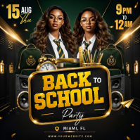 Hitam Back to School Party Instagram Post Template