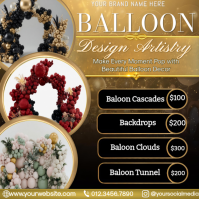 Luxury Balloon Decoration Flyer Template | Event Balloon Design Services Price List Instagram Plasing