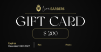 Luxury Barber Gift Card Template – Black & Gold Hair Salon Voucher Design Facebook Shared Image