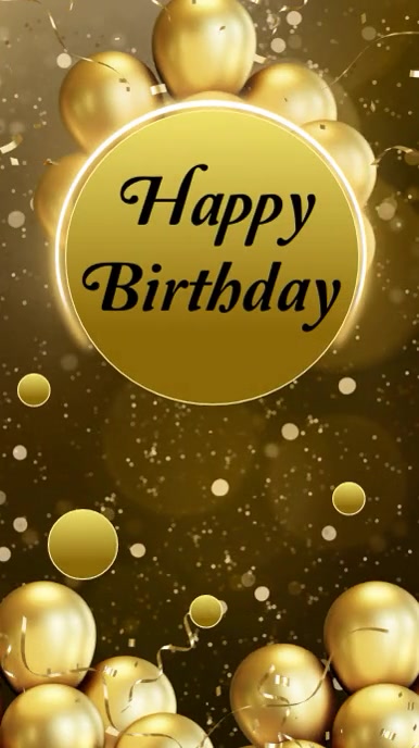 Luxury Birthday balloons invitation video Digital Display (9:16) template
