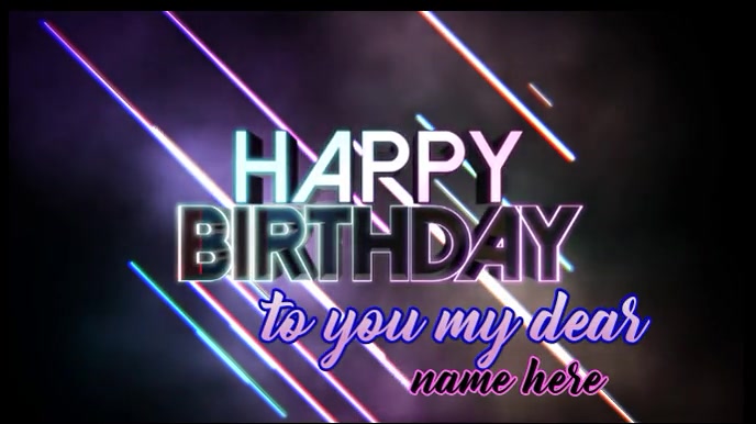 luxury birthday video, elegant birthday video Digital Display (16:9) template