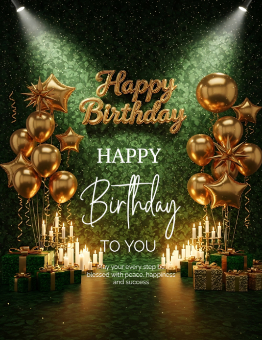 Luxury Black and Gold Happy Birthday Party Flyer Template | PosterMyWall