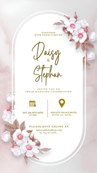 Hvid Wedding Invitation Digitalt display Template