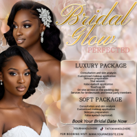Luxury Bridal Makeup Flyer Template | Bridal Glow Beauty Package Instagram Post Instagram-opslag