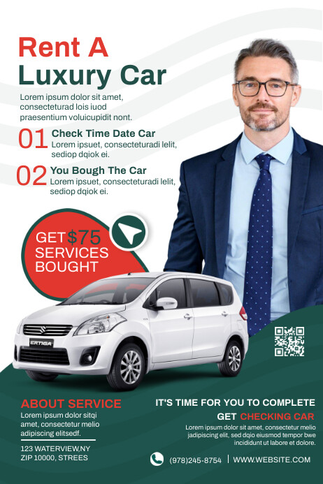 White Luxury Car Ads Posters Template | PosterMyWall