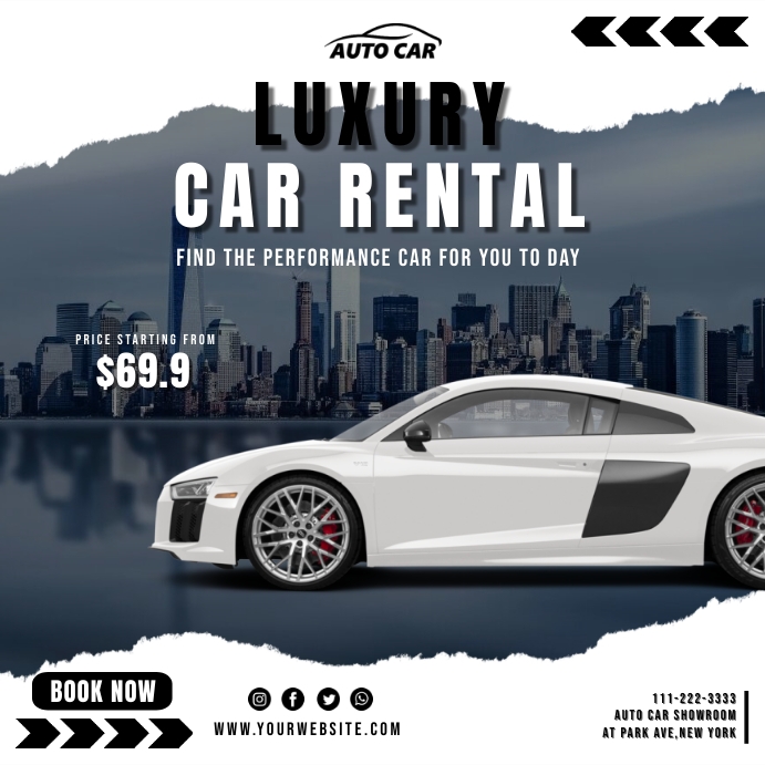 Luxury Car Rental Template | PosterMyWall