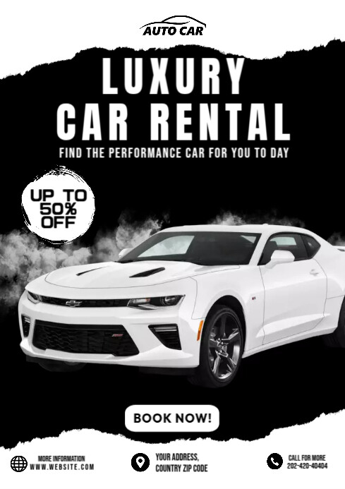 Luxury Car Rental A4 template
