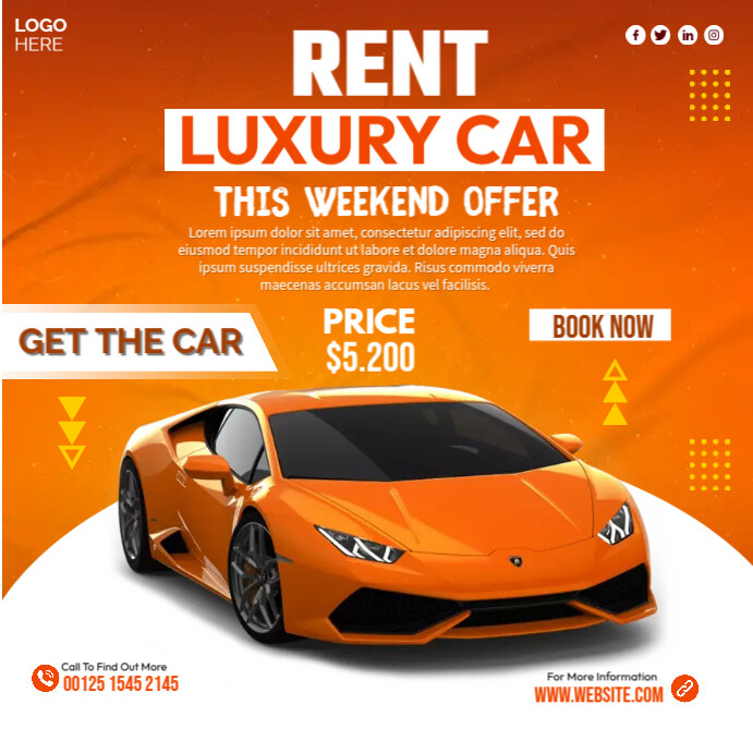 Luxury Car Rental Template | PosterMyWall