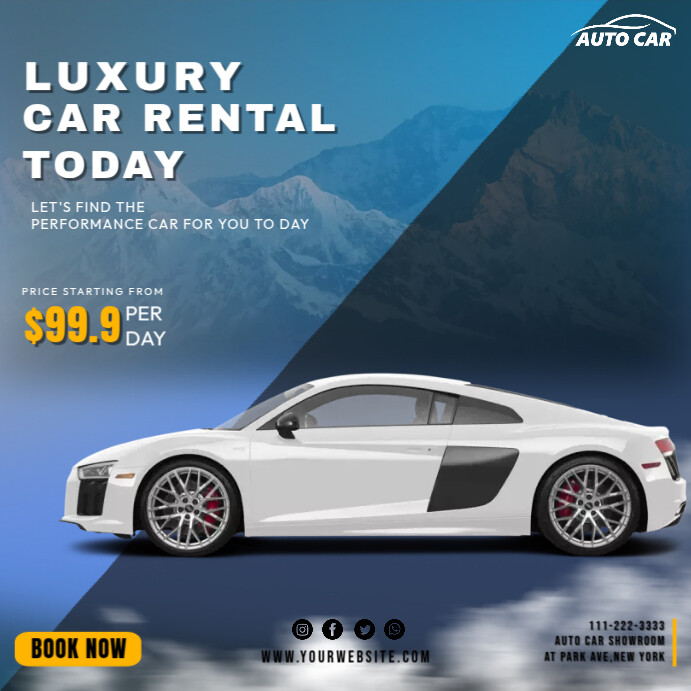 Luxury Car Rental Today Template PosterMyWall