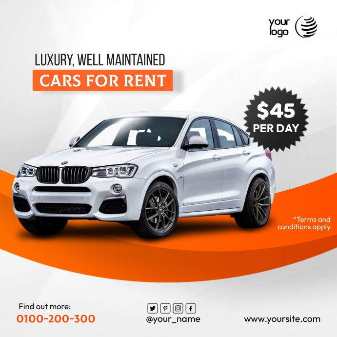 Luxury cars for rent Template | PosterMyWall