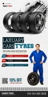 Luxury Cars Tires Service Shop Advertising Banner Roll Up Banner 3' × 6' template