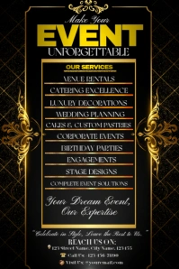 Luxury Celebrations Designed To Perfection Poster template