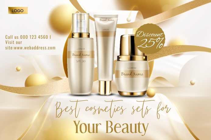 Luxury Cosmetics Template Affiche